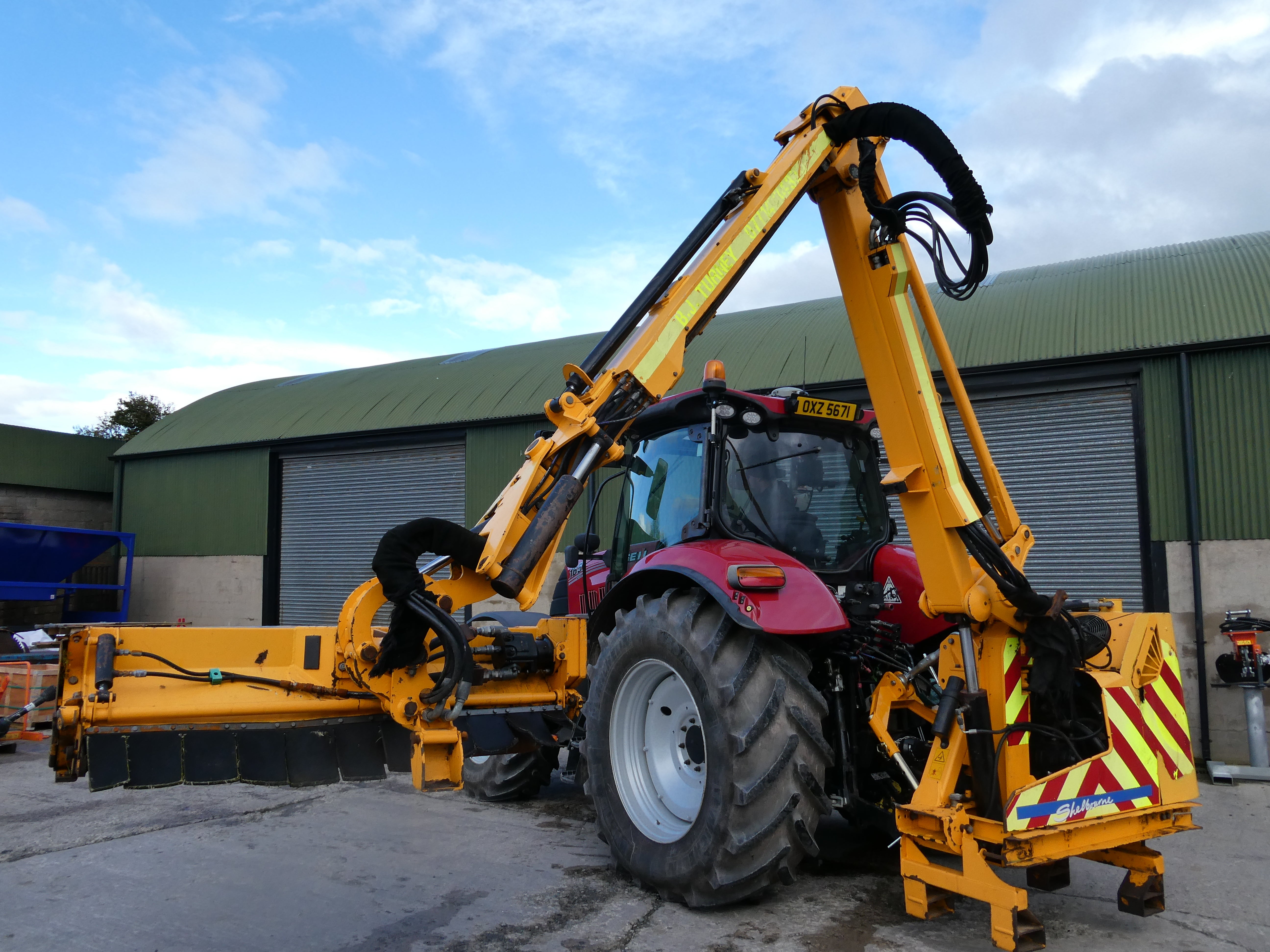 ShelbourneHD775VFR Hedgecutter waiting to be checked over