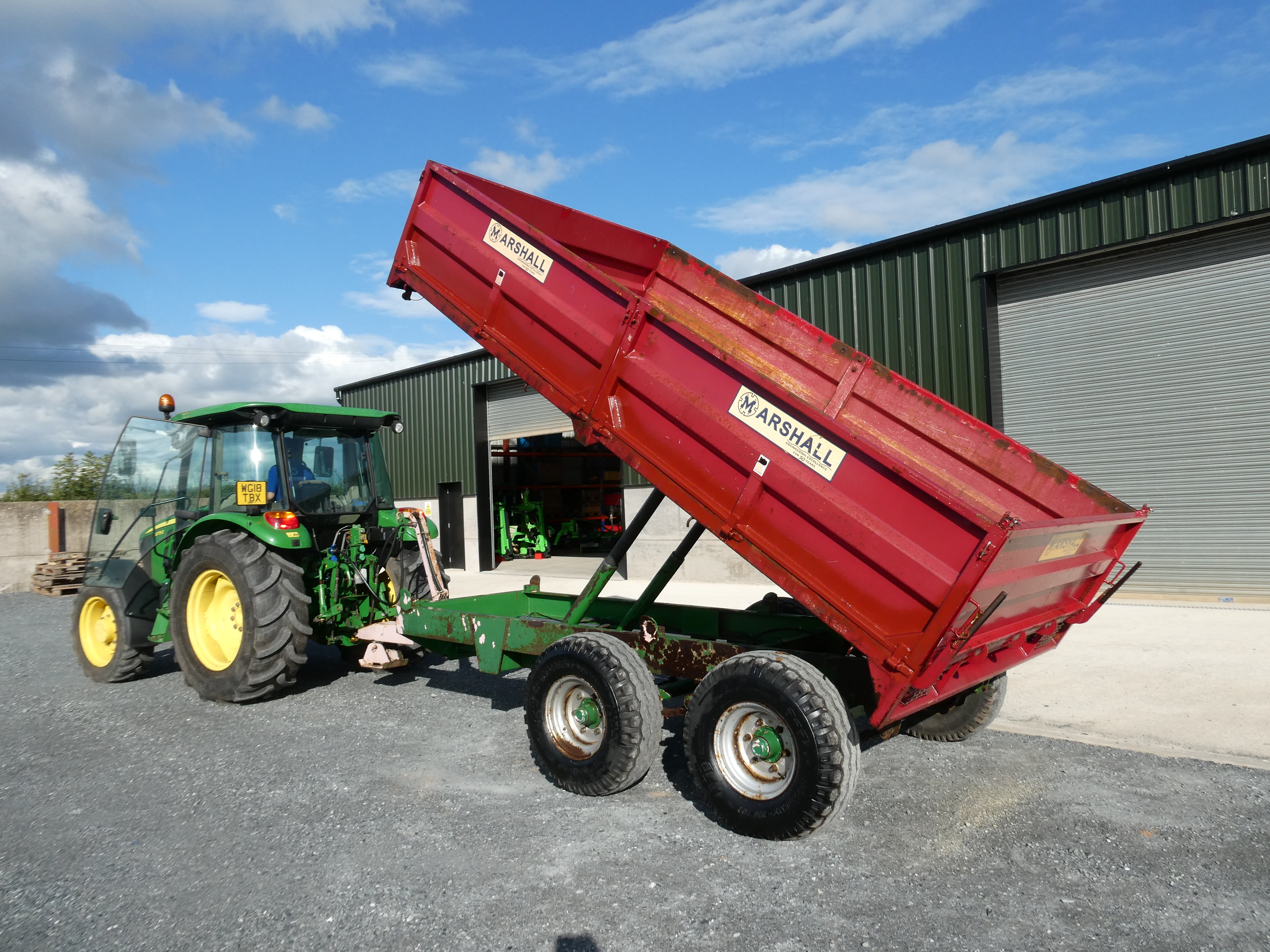 Marshall 8t grain/dropside trailer