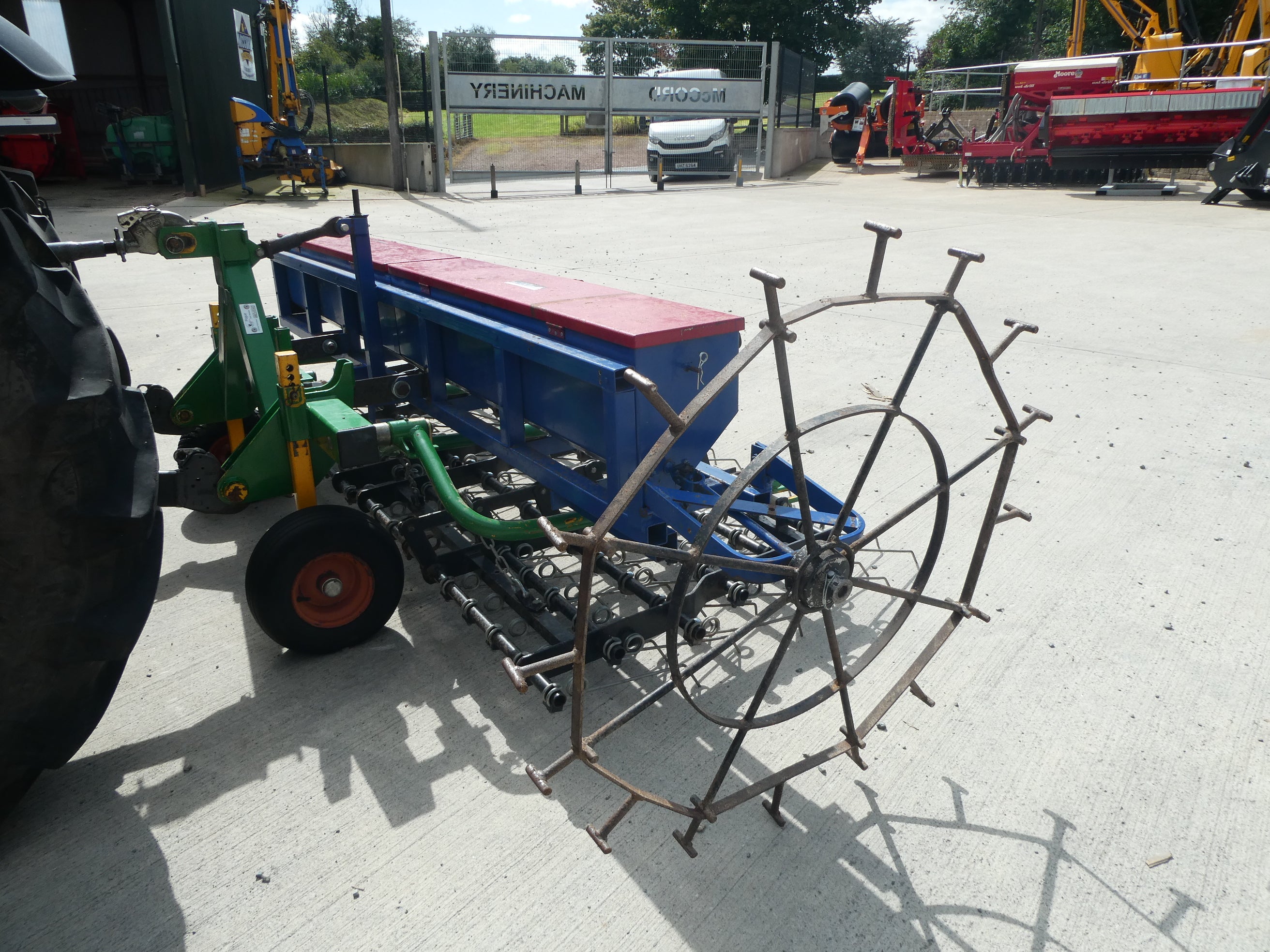 3m Spring tine Harrow with Grass seed box