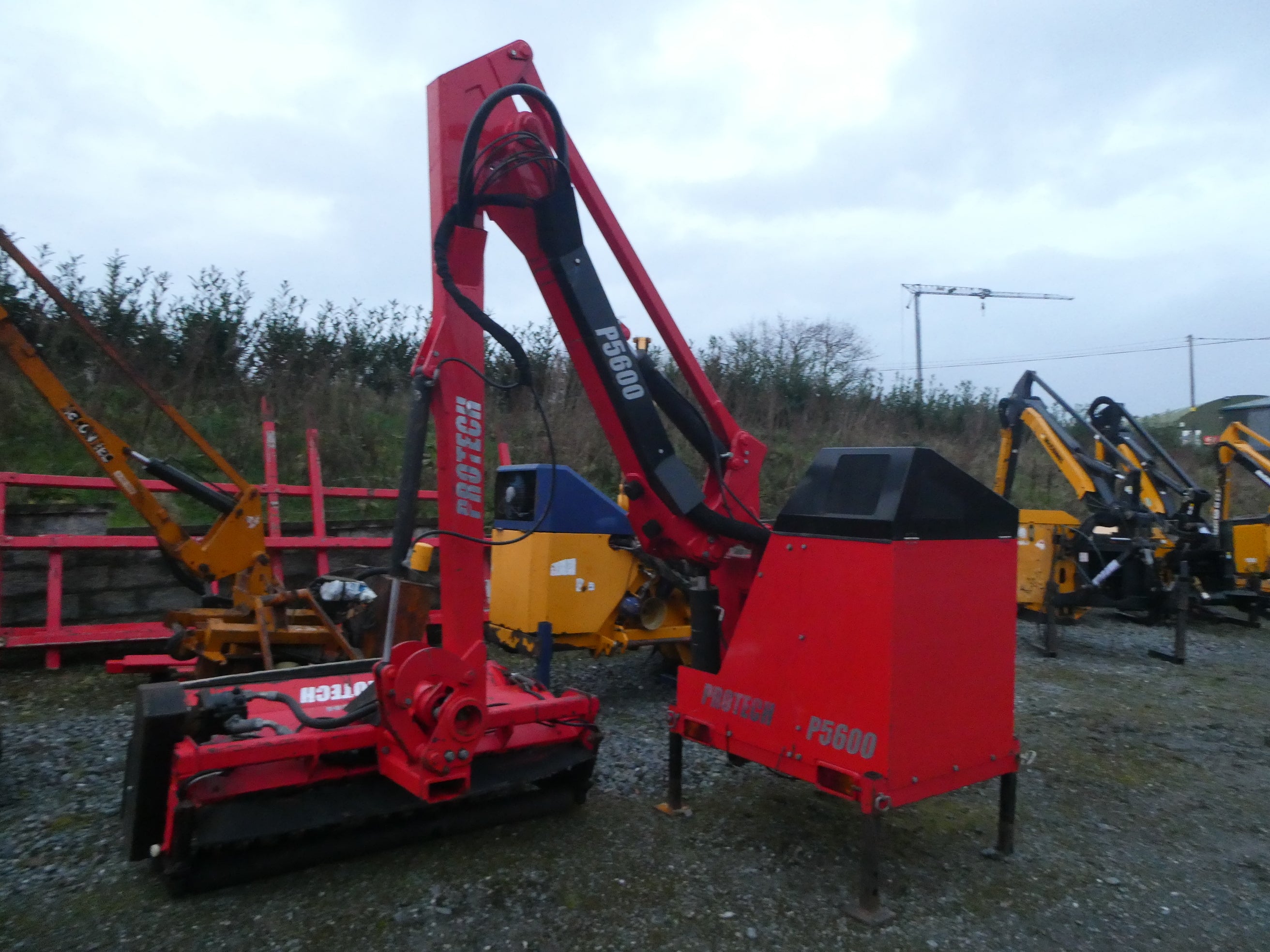 Protec 5600 Hedgecutter waiting to be checked over