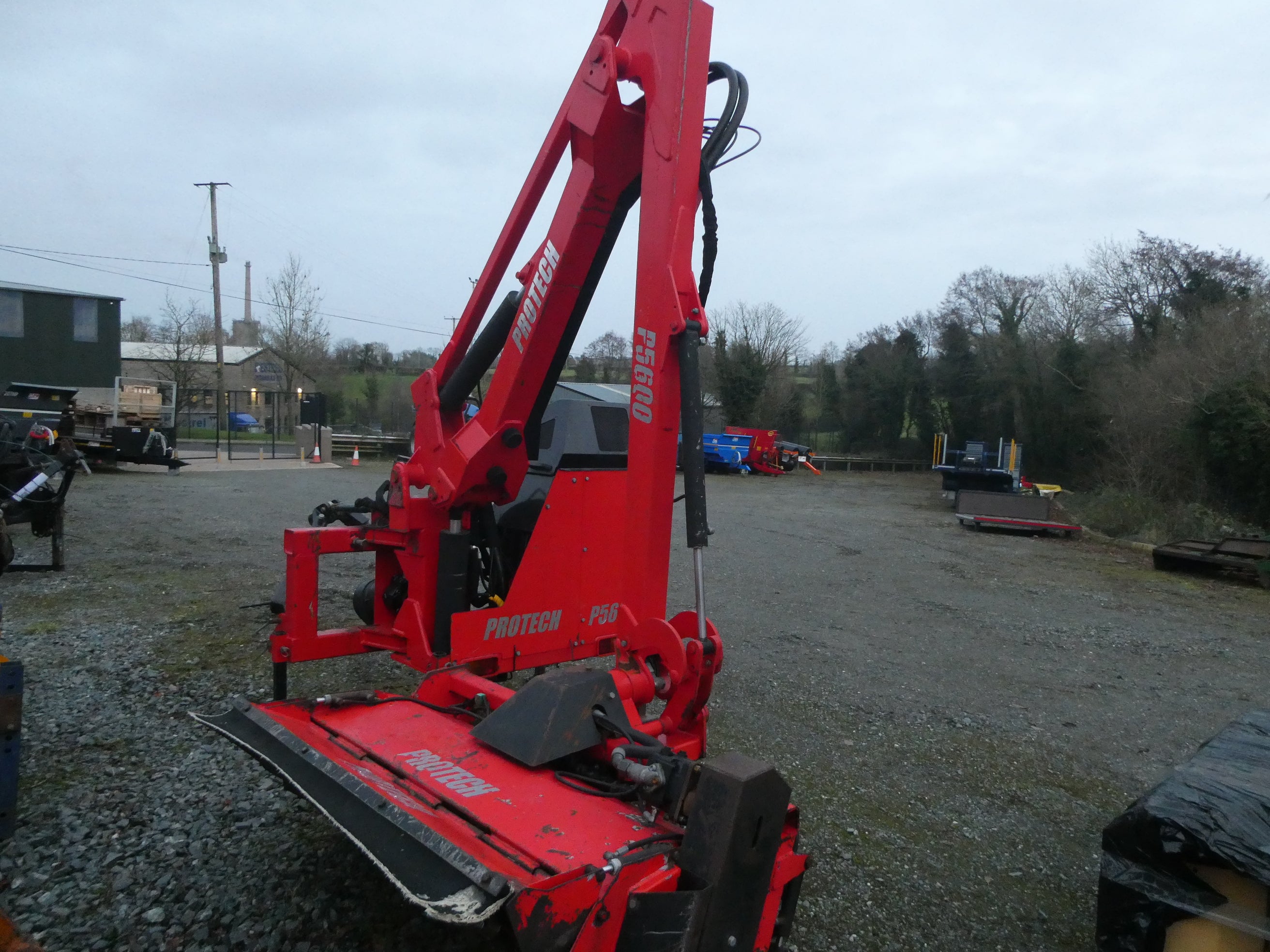 Protec 5600 Hedgecutter waiting to be checked over