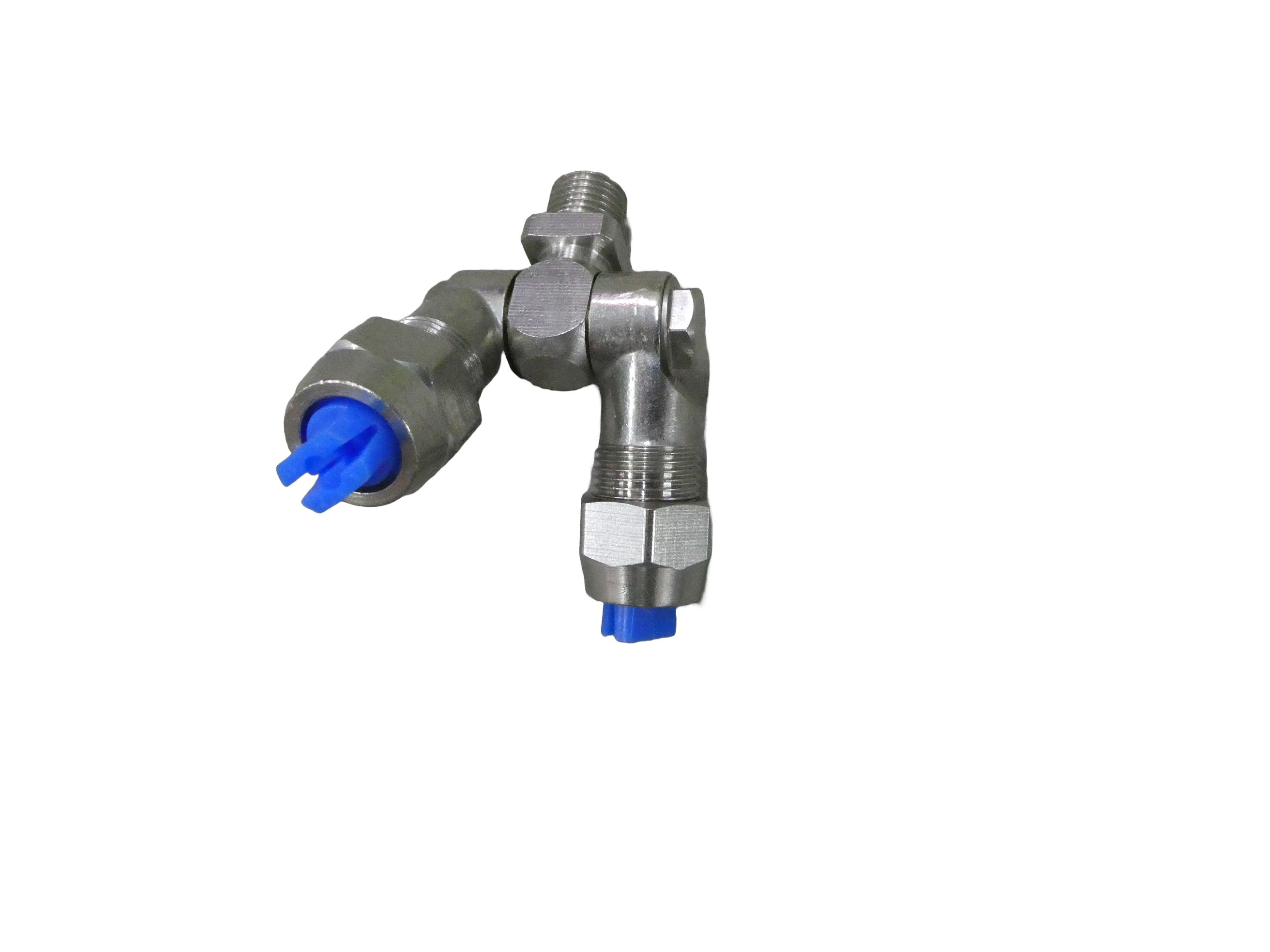 360 Degree Stainless Steel Double Nozzle - 1/4 Male Connection