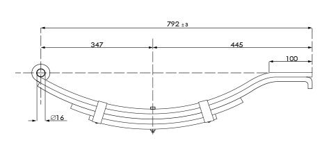 Trailer Leaf Spring - 4 Leaf