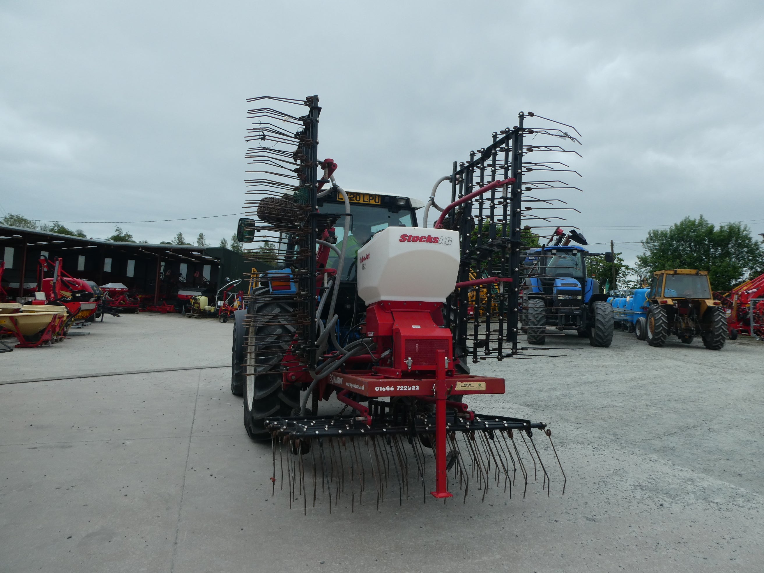 AG 6m Spring tine Harrow with Stocks seeder