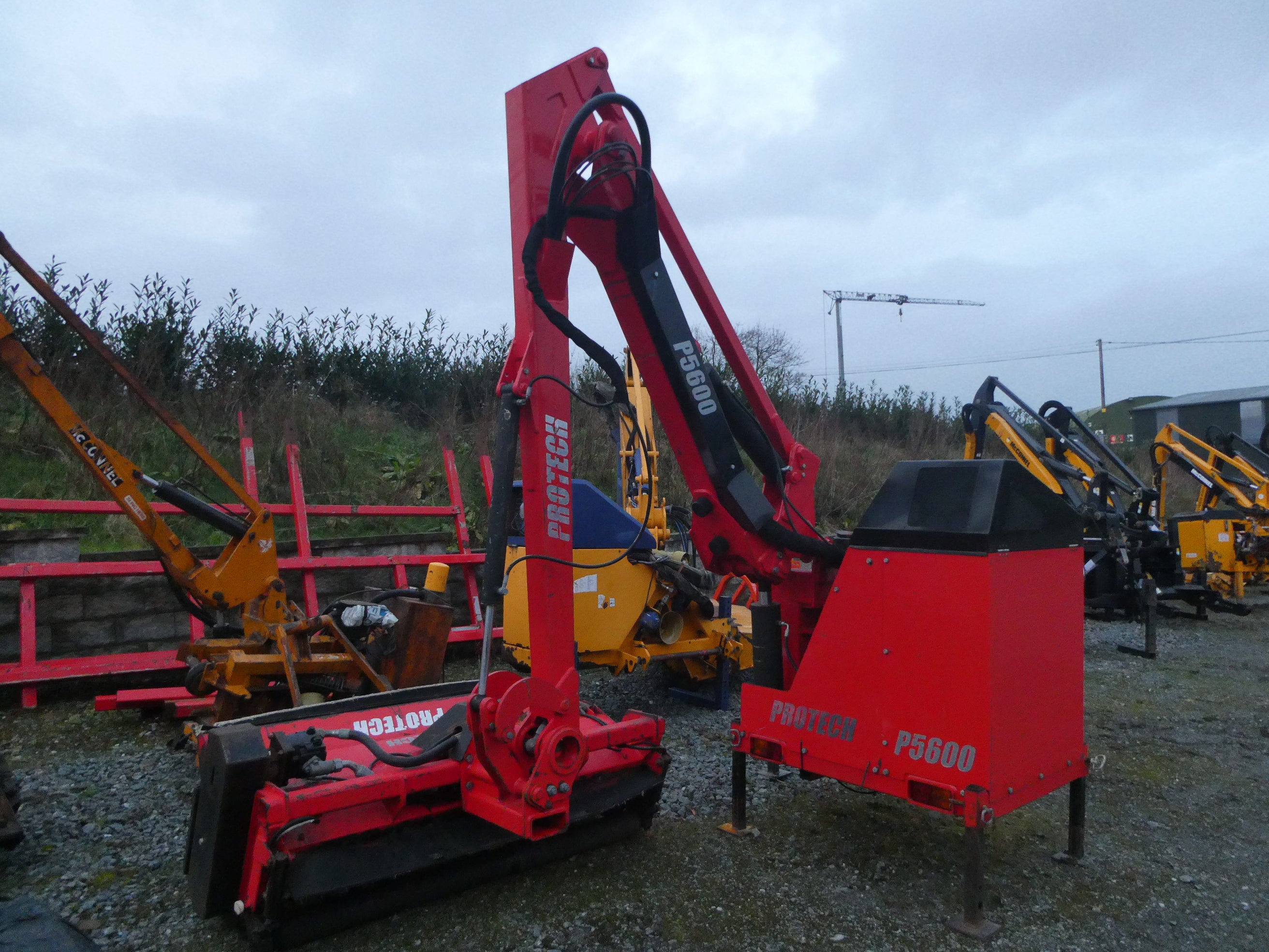 Protec 5600 Hedgecutter waiting to be checked over