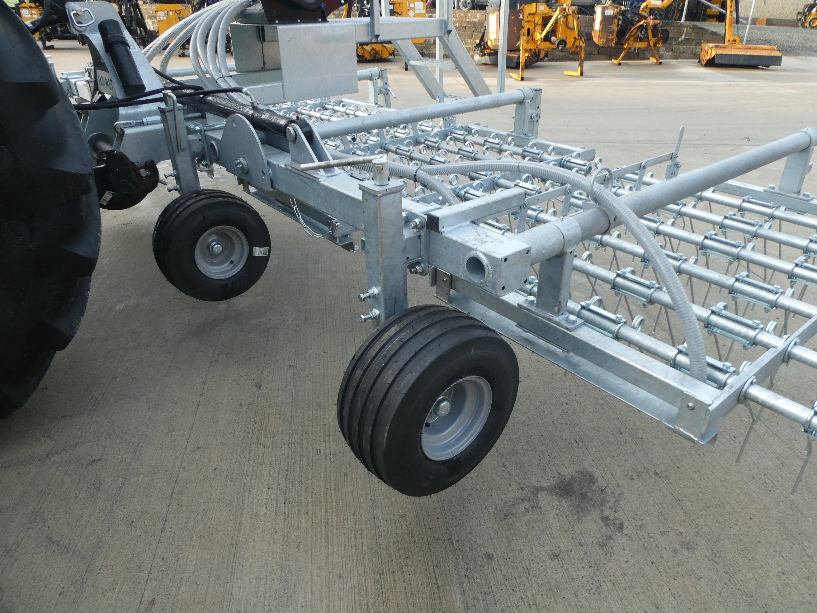 Galvanised Spring Tine Harrow With Air Seeder