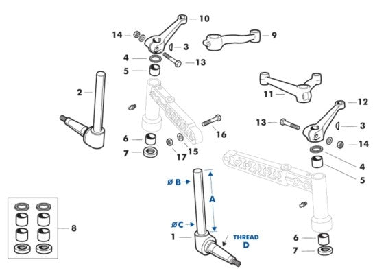 Ford Steering Spindle Repair Kit